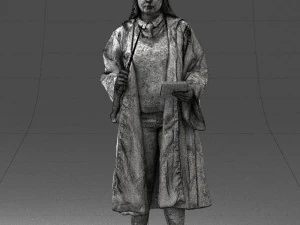 000282 Wizard with Wand and Book 0730 3D Model