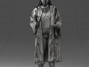 000282 Wizard with Wand and Book 0730 3D Model