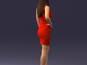 girl in a red dress 1008 3d print ready Modèles 3D en vedette