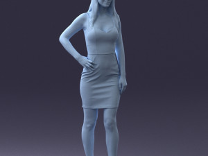 girl in a red dress 1008 3d print ready Modèles 3D en vedette