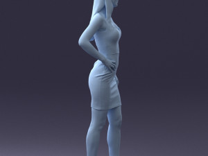 girl in a red dress 1008 3d print ready Modèles 3D en vedette