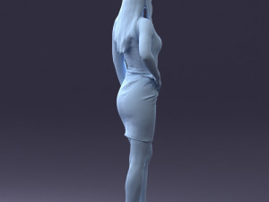 girl in a red dress 1008 3d print ready Modèles 3D en vedette