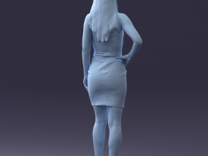 girl in a red dress 1008 3d print ready Modèles 3D en vedette