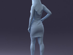 girl in a red dress 1008 3d print ready Modèles 3D en vedette