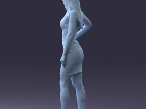 girl in a red dress 1008 3d print ready Modèles 3D en vedette