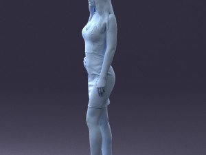 girl in a red dress 1008 3d print ready Modèles 3D en vedette