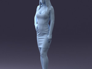 girl in a red dress 1008 3d print ready Modèles 3D en vedette
