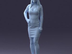 girl in a red dress 1008 3d print ready Modèles 3D en vedette