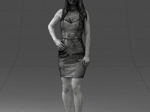girl in a red dress 1008 3d print ready Modèles 3D en vedette