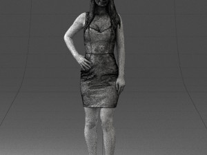 girl in a red dress 1008 3d print ready Modèles 3D en vedette