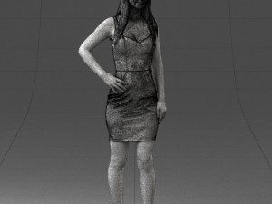 girl in a red dress 1008 3d print ready Modèles 3D en vedette