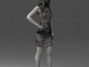 girl in a red dress 1008 3d print ready Modèles 3D en vedette