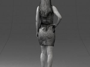 girl in a red dress 1008 3d print ready Modèles 3D en vedette