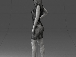 girl in a red dress 1008 3d print ready Modèles 3D en vedette