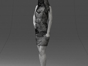 girl in a red dress 1008 3d print ready Modèles 3D en vedette