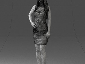 girl in a red dress 1008 3d print ready Modèles 3D en vedette