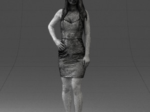 girl in a red dress 1008 3d print ready Modèles 3D en vedette