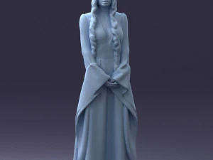 000306 Fantasy Lady in Burgundy Dress 1105 3D Model