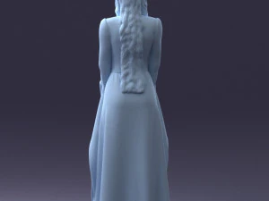 000306 Fantasy Lady in Burgundy Dress 1105 3D Model