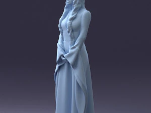 000306 Fantasy Lady in Burgundy Dress 1105 3D Model