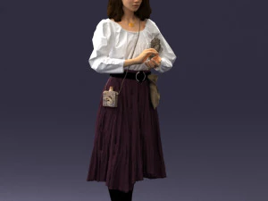 000325 Young Woman in Historical Outfit 1210 3D Model