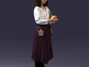 000325 Young Woman in Historical Outfit 1210 3D Model