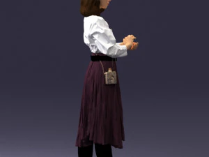 000325 Young Woman in Historical Outfit 1210 3D Model