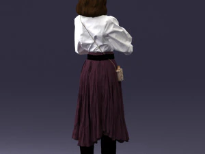 000325 Young Woman in Historical Outfit 1210 3D Model