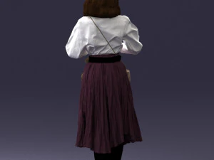 000325 Young Woman in Historical Outfit 1210 3D Model