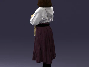 000325 Young Woman in Historical Outfit 1210 3D Model