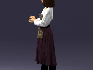 000325 Young Woman in Historical Outfit 1210 3D Model
