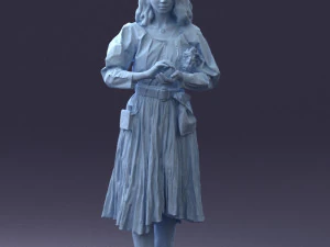 000325 Young Woman in Historical Outfit 1210 3D Model