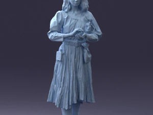 000325 Young Woman in Historical Outfit 1210 3D Model