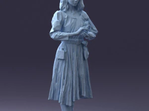 000325 Young Woman in Historical Outfit 1210 3D Model