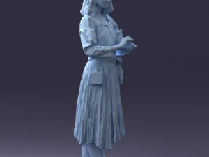 000325 Young Woman in Historical Outfit 1210 3D Model