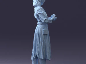 000325 Young Woman in Historical Outfit 1210 3D Model
