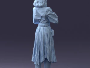 000325 Young Woman in Historical Outfit 1210 3D Model