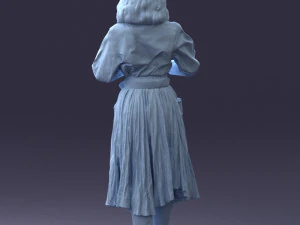 000325 Young Woman in Historical Outfit 1210 3D Model
