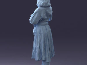 000325 Young Woman in Historical Outfit 1210 3D Model