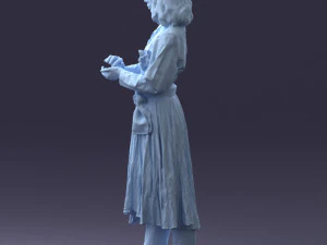 000325 Young Woman in Historical Outfit 1210 3D Model