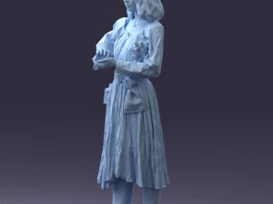 000325 Young Woman in Historical Outfit 1210 3D Model