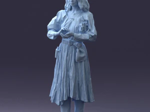 000325 Young Woman in Historical Outfit 1210 3D Model