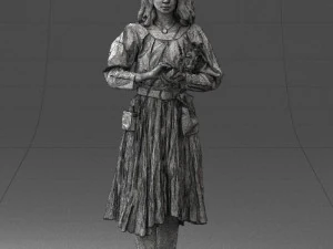 000325 Young Woman in Historical Outfit 1210 3D Model
