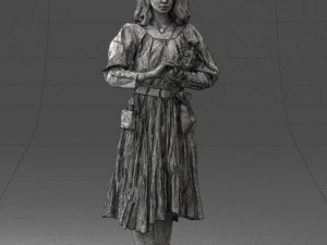 000325 Young Woman in Historical Outfit 1210 3D Model