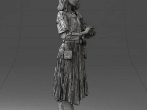 000325 Young Woman in Historical Outfit 1210 3D Model
