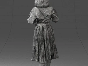 000325 Young Woman in Historical Outfit 1210 3D Model