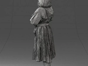000325 Young Woman in Historical Outfit 1210 3D Model