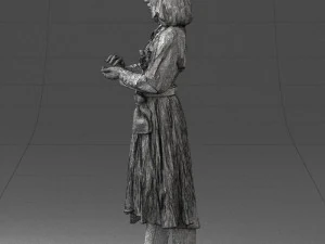 000325 Young Woman in Historical Outfit 1210 3D Model