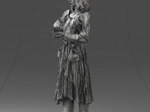 000325 Young Woman in Historical Outfit 1210 3dp 3D Print Model