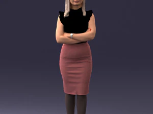 000327 Mujer de negocios de pie 1212 3dp Modelo de impresión 3D